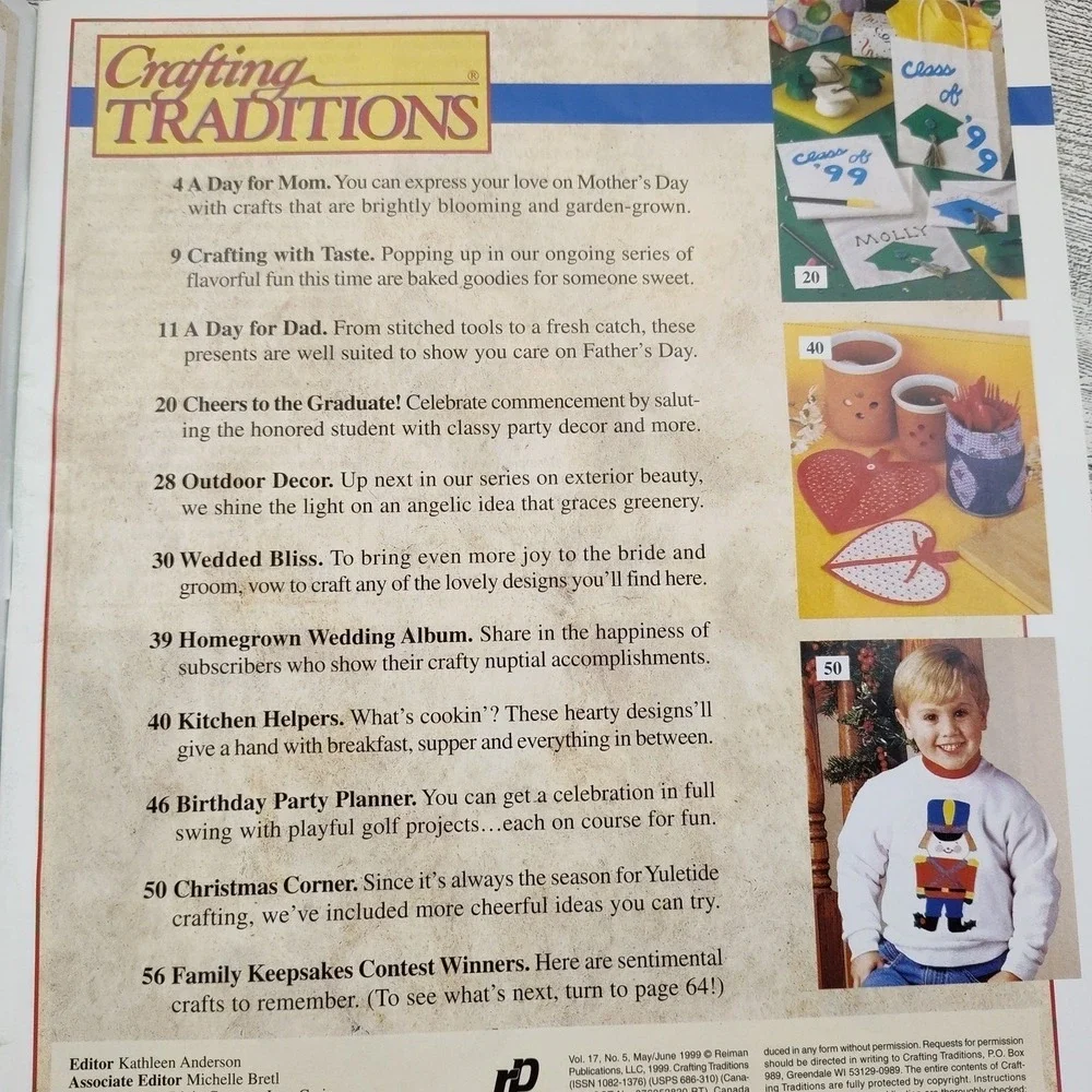 Crafting‎ Traditions May June 1999 Vintage Craft Magazine Patterns 90s Projects